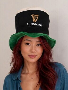 Free With Any Bundle Irish Guinness Green Hat with Gold Harp St Patrick's Day